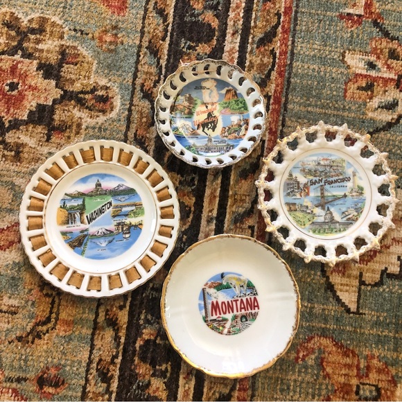 Accents Vintage Souvenir State Plates Collectible Usa Plates Set Of 4